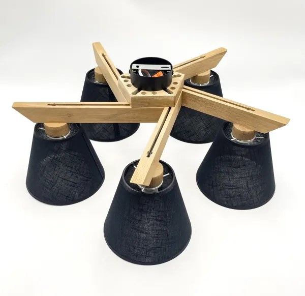 Brilagi - LED  Felületre szerelhető csillár  ANTHONY 5xE14/40W/230V tölgy/fekete