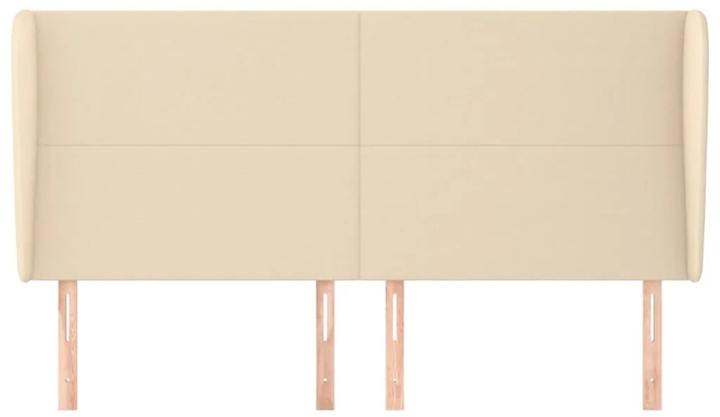 krémszínű szövet fejtámla szárnyakkal 183x23x118/128 cm