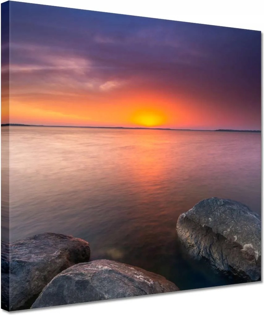 Képek 30x30 Rocks Sea Sunset