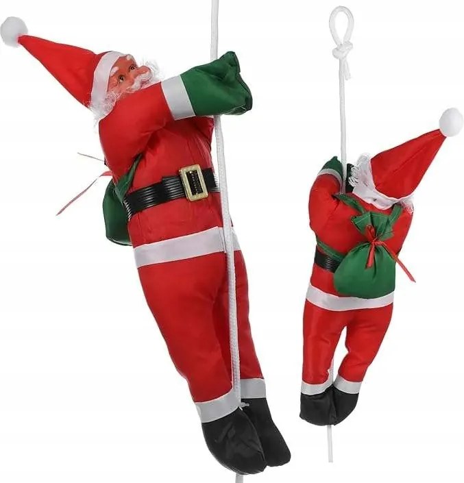 Mikulás lógó létrán mászó karácsonyi dekoráció