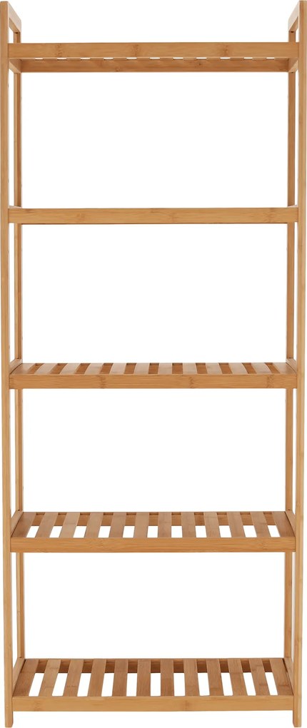 5 polcos polcállvány, természetes bambusz, FIORE TYP 3