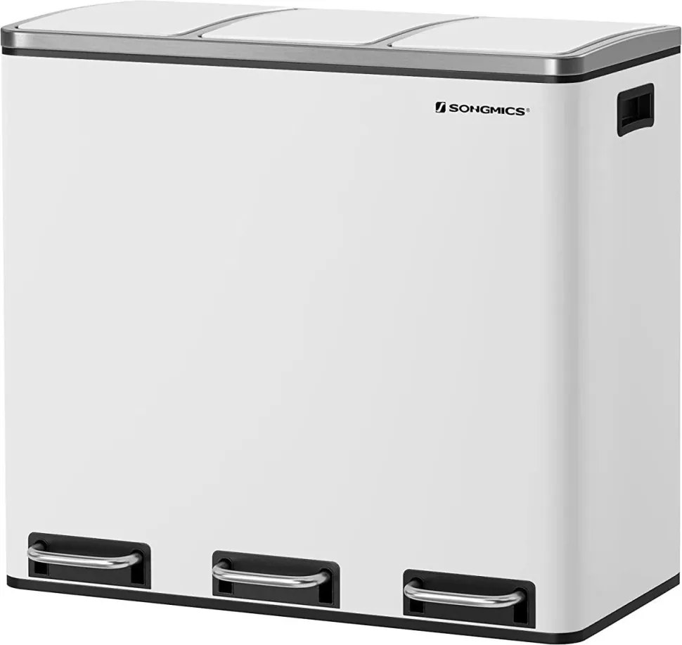 Szelektív szemeteskuka 3x18L, fehér