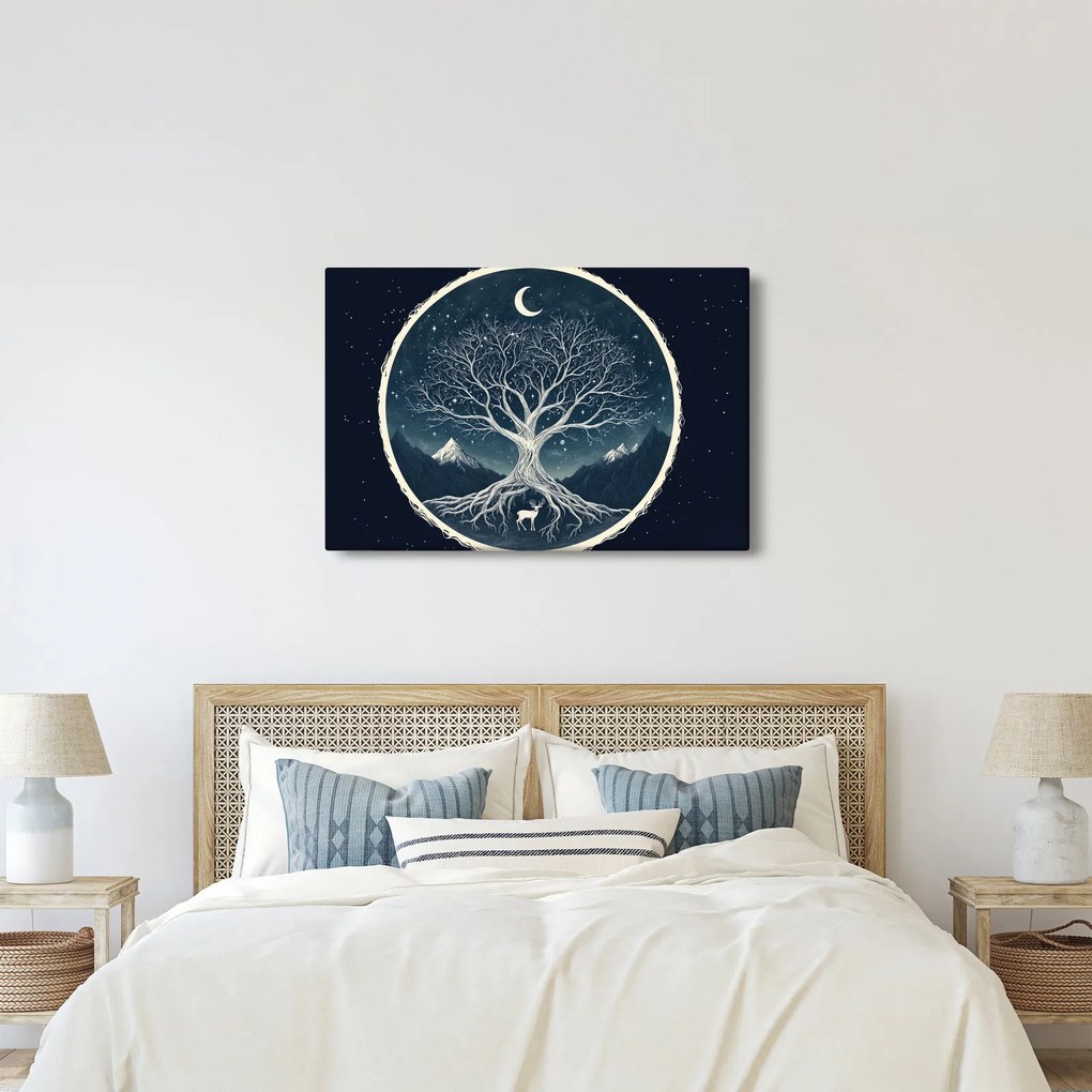 Kép – Mágikus fa szarvassal II. (90x60 cm)