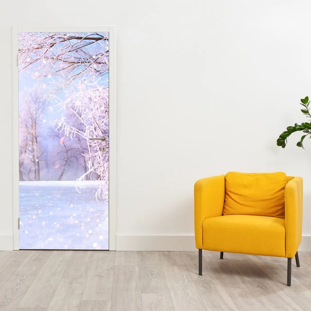 Fotótapéta ajtóra - Fagyos tél (95x205cm)