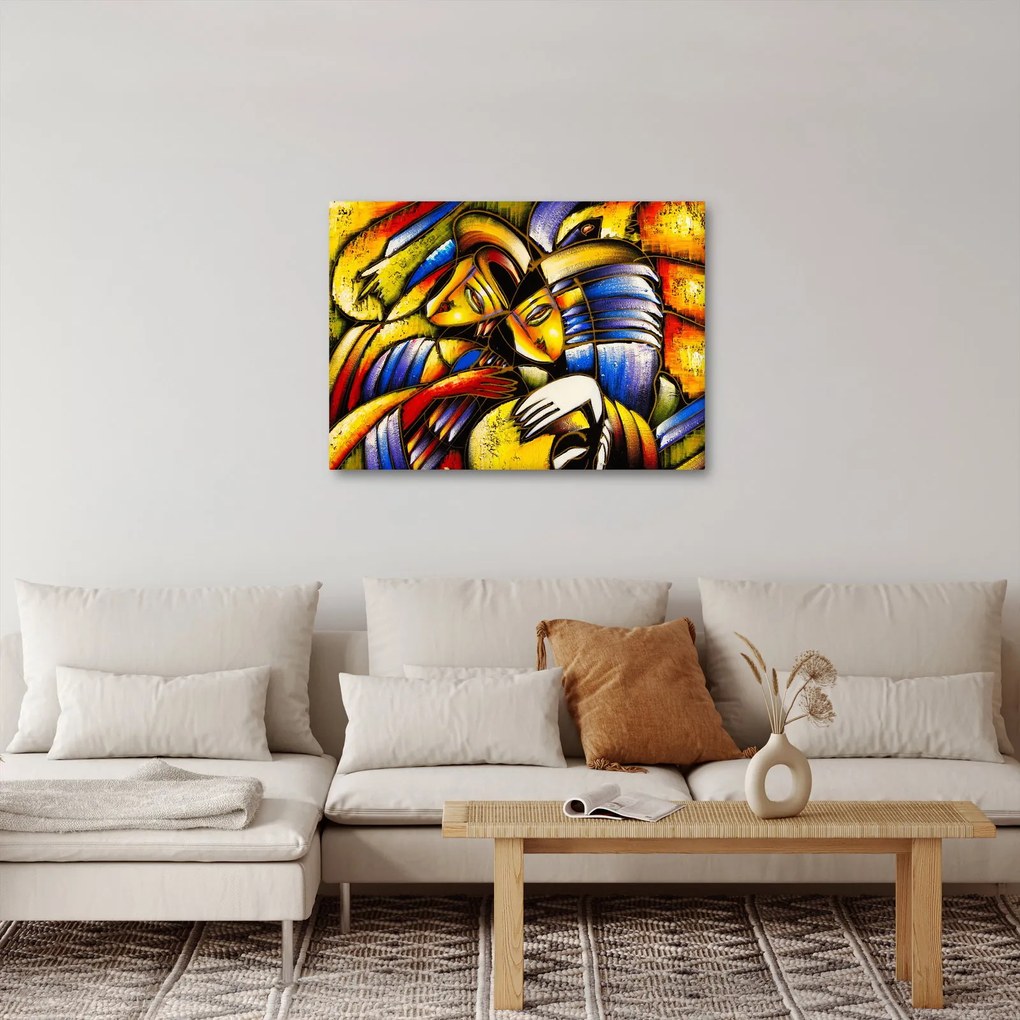 Kép - olajfestmény, szerelmesek (70x50 cm)