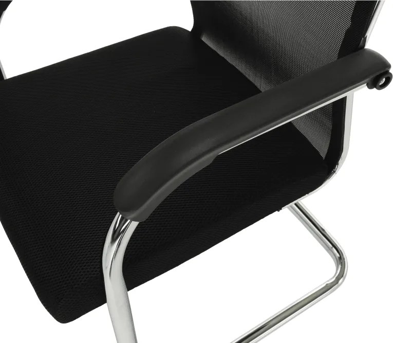 Tárgyalószék, fekete/ezüst, ESIN