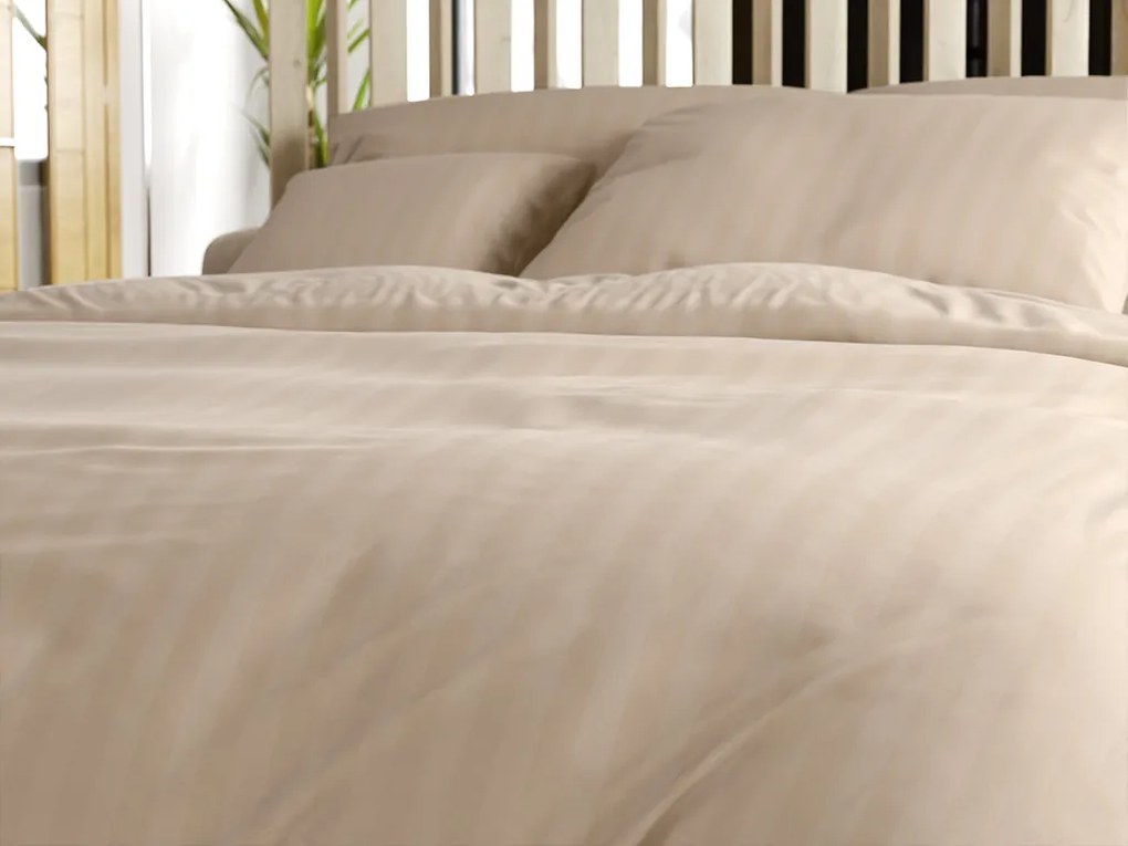 Mikroszálas hotel ágynemű JASMINE PURE cappuccino - 2 cm csíkos Ágyneműhuzat mérete: 70 x 90 cm | 140 x 200 cm
