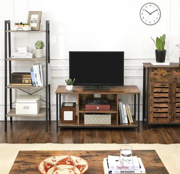 FIRA barna/fekete fiókos komód