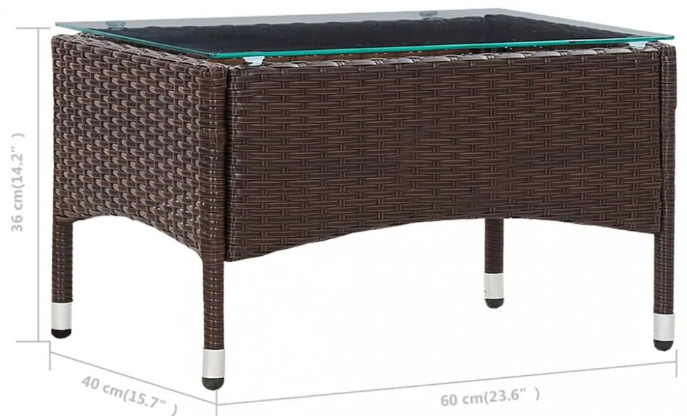 4 részes barna polyrattan kerti ülőgarnitúra párnákkal