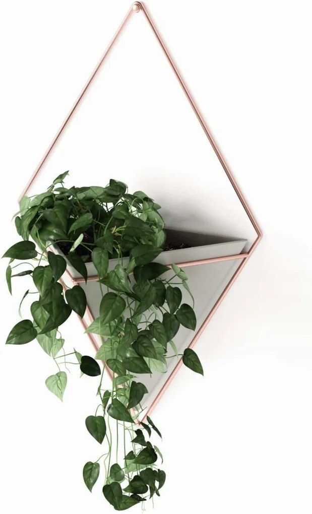 Falra akasztható virágtartó szürke réz virágtartó, gyógynövény Trigg