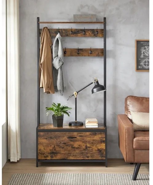 NAVOR álló kabáttartó barna/fekete