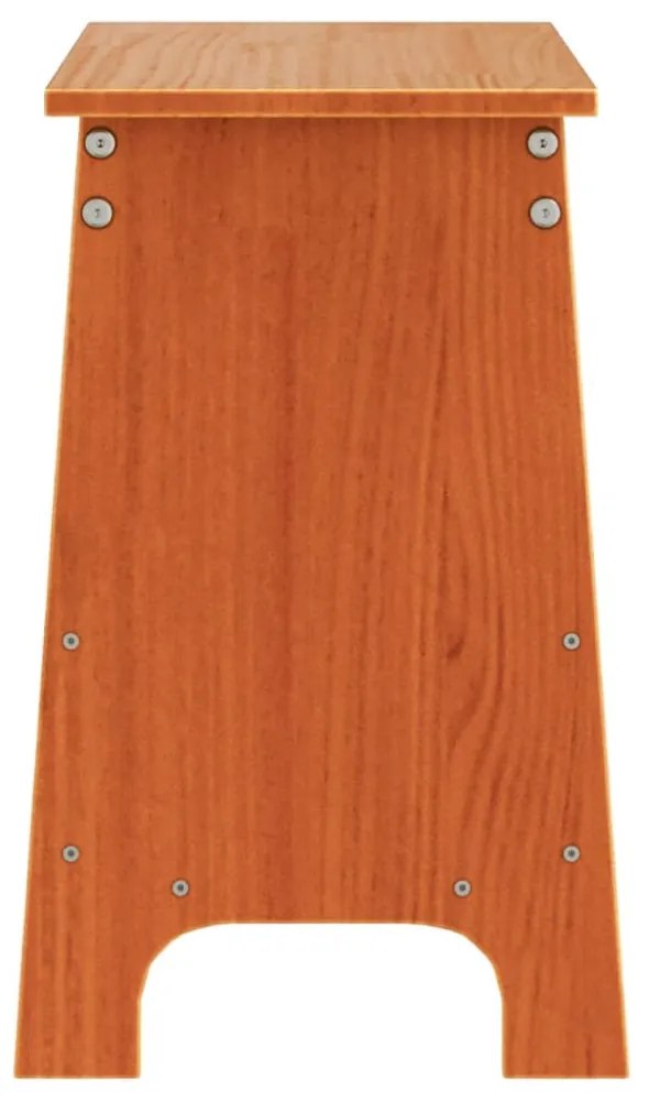 viaszbarna tömör fenyőfa előszoba pad 60x28x45 cm