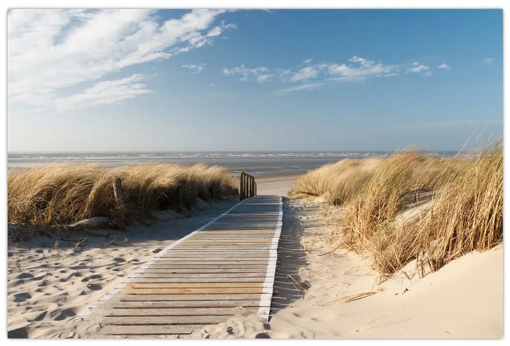 Kép - Homokos strand Langeoog szigetén, Németországban (90x60 cm)