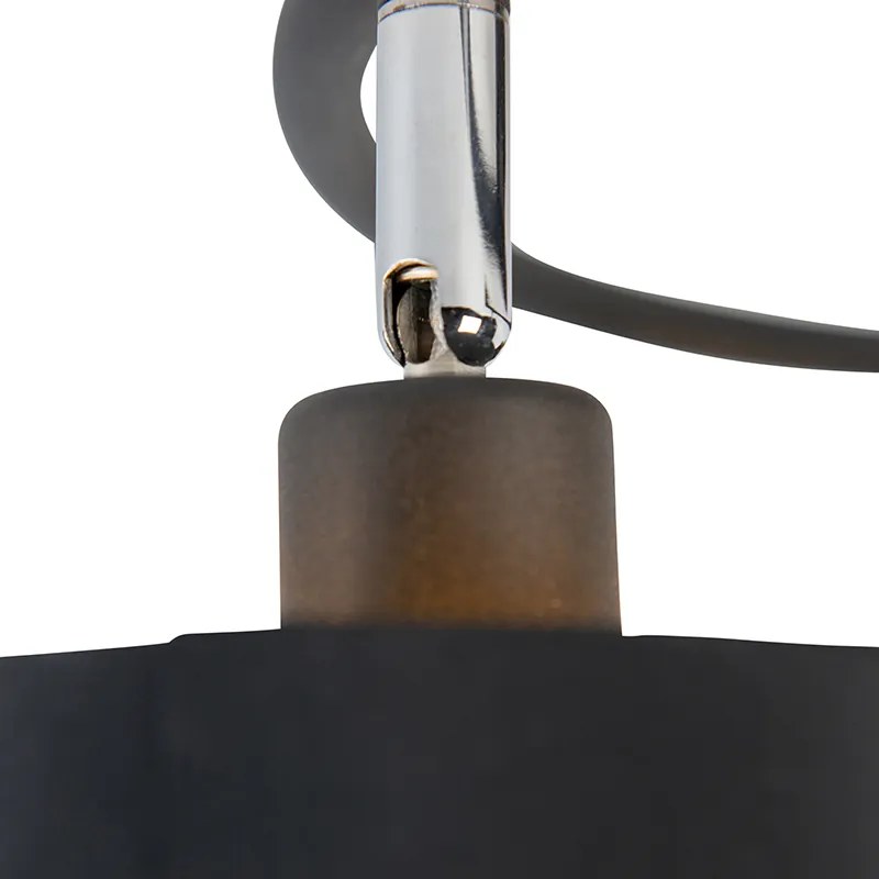 Modern mennyezeti lámpa fekete 3 lámpás - Lofty