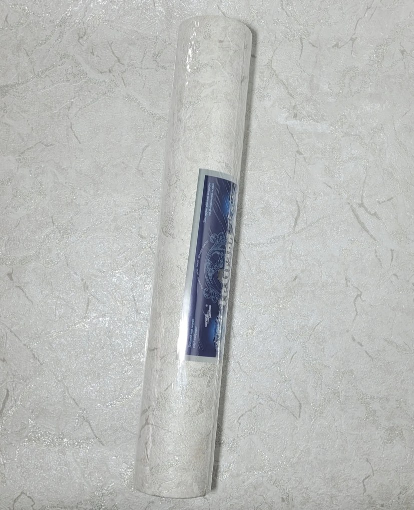 Tapéta, dekoratív háttér, vakolat utánzat, ezüst csillámok, 9108-04