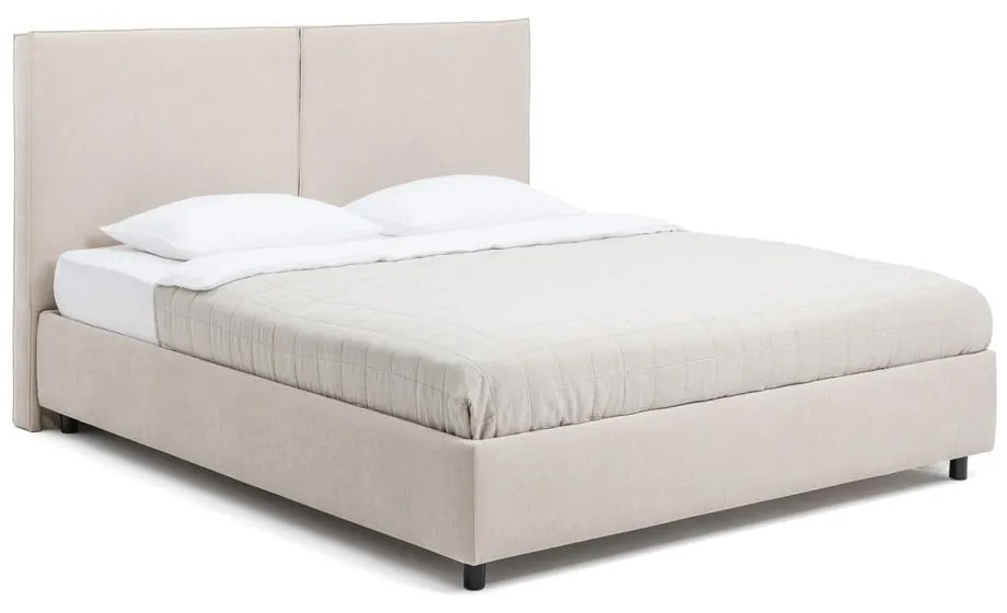 Bézs kárpitozott ágyneműtartós franciaágy ágyráccsal 180x200 cm Myra Bold – Bonami Selection