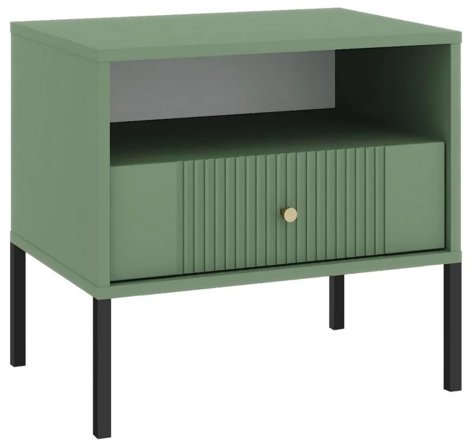 LUE éjjeliszekrény zöld/fekete