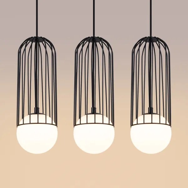 Sollux SL.1334 - Csillár zsinóron BRINA 3xG9/8W/230V fekete