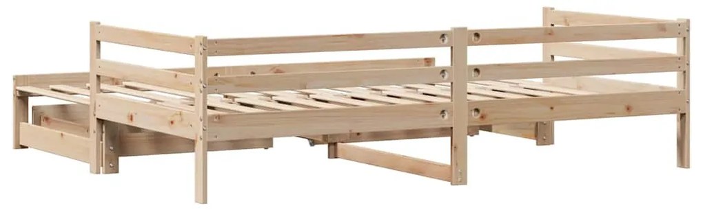 tömör fenyőfa kanapéágy fiókkal 90 x 200 cm