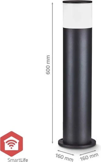 Nedis ZBLOP10RGBW - LED RGBW dimmelhető kültéri lámpa LED/10W/230V IP65 Wi-Fi Tuya fekete