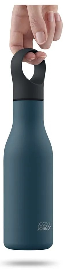 Sötétkék rozsdamentes acél utazó ivópalack 500 ml Loop – Joseph Joseph