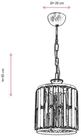 Láncos csillár CRYSTALLINE 1xE27/6W/230V bronz színű