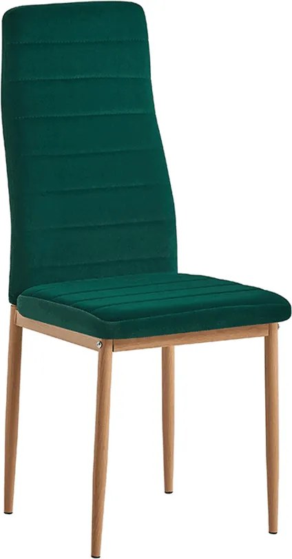 Szék, smaragd Velvet szövet/tölgy, COLETA NOVA