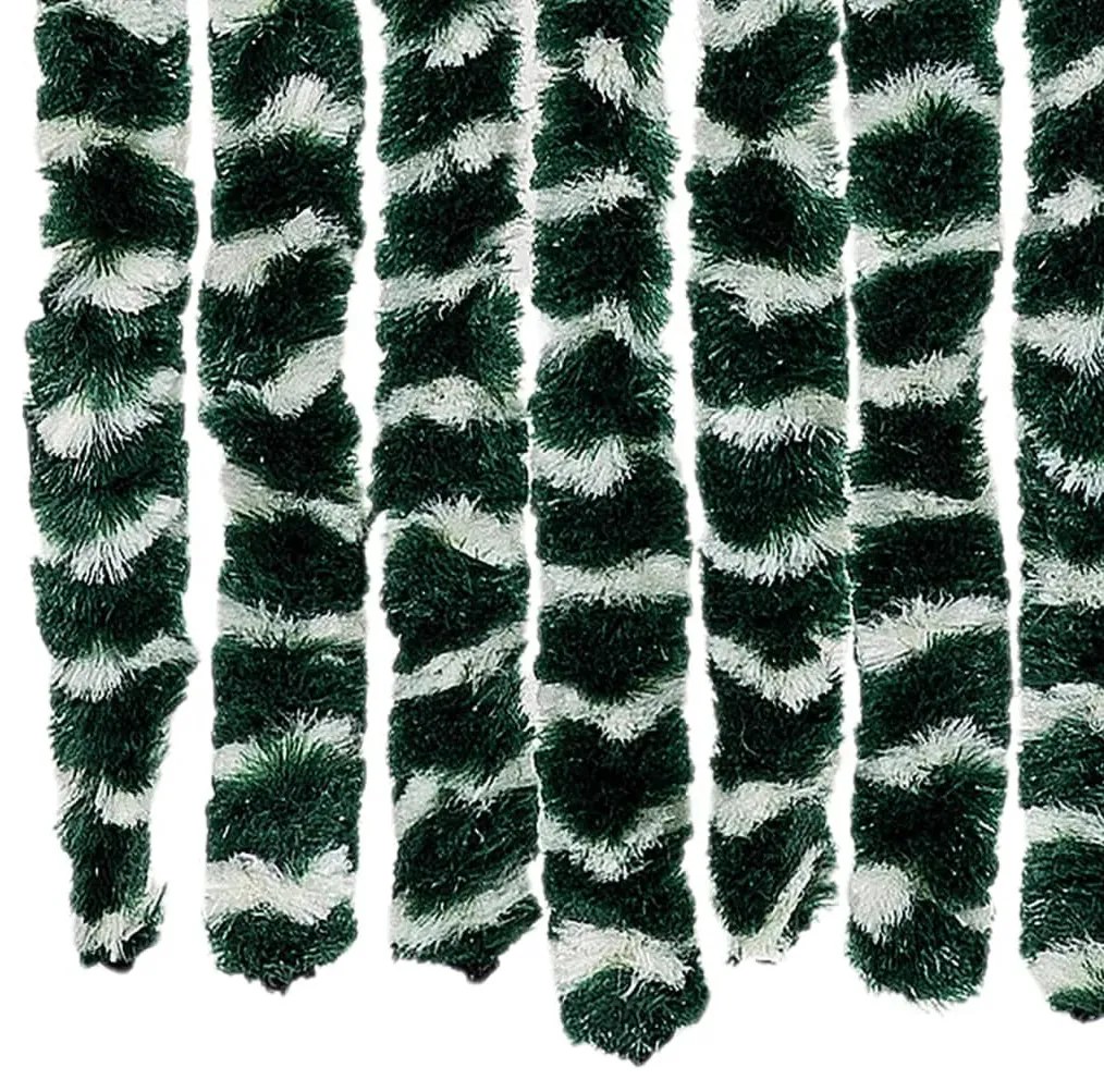 zöld és fehér zsenília rovarfüggöny 56 x 200 cm