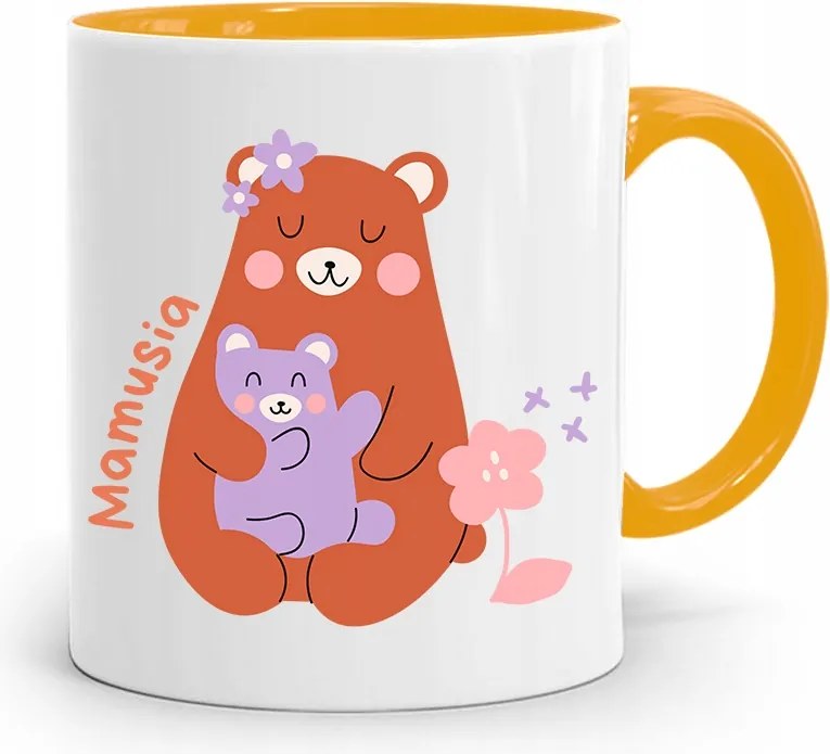 Sárga Bögre Ajándék Anyukáknak fényképes nyomattal