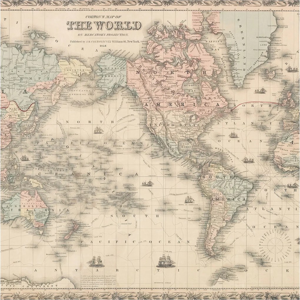 Divatos Flizelin Tapéta Fali Furnér Történelmi térkép 250x250 Ragasztó