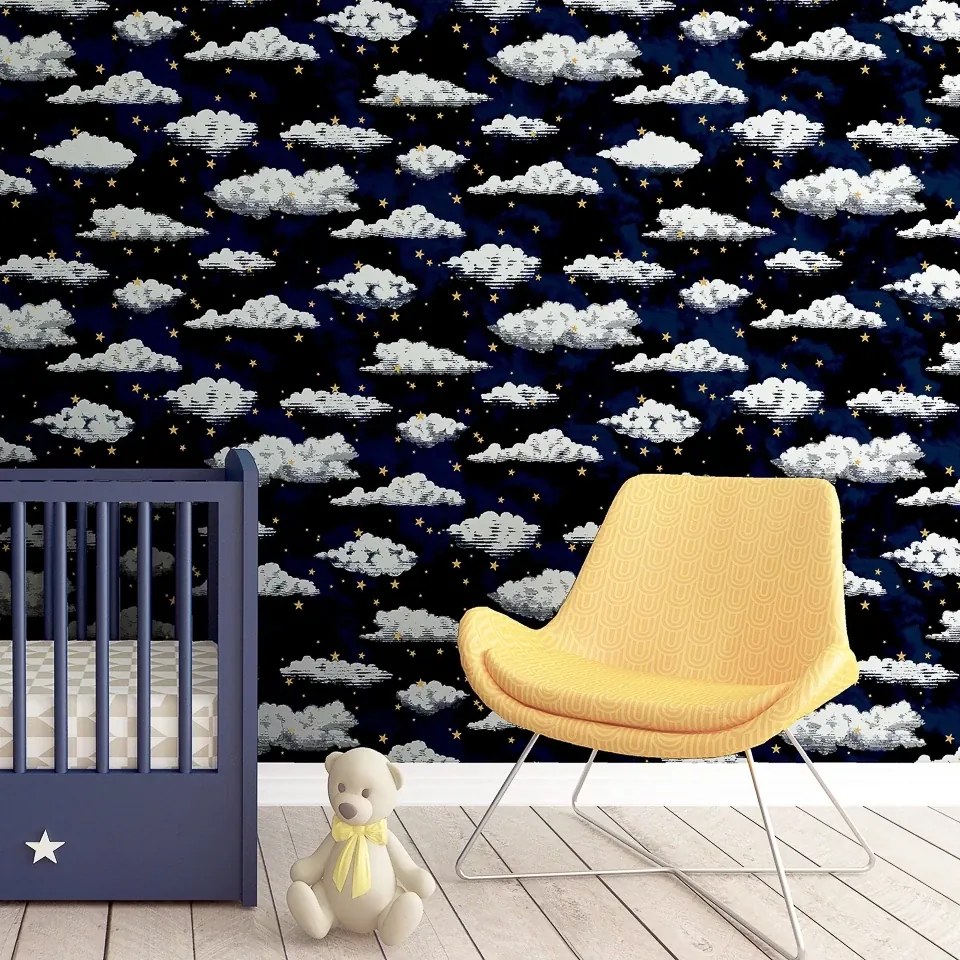 Arthouse Signature 2 Stars And Clouds arany-fehér csillagos papír tapéta – 923907