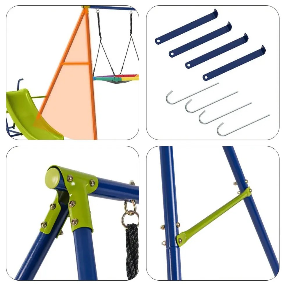 Hintaszett csúszdával