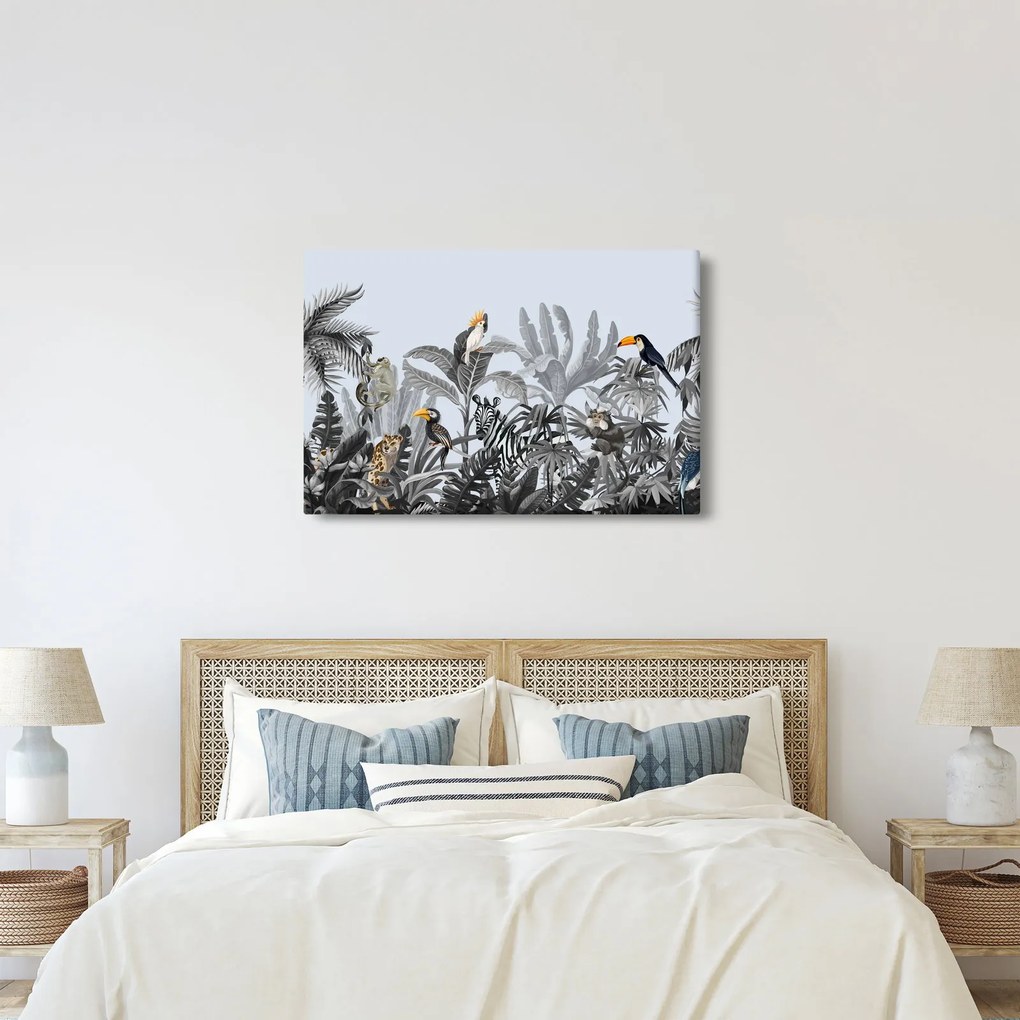 Kép - Illusztrált dzsungel (90x60 cm)