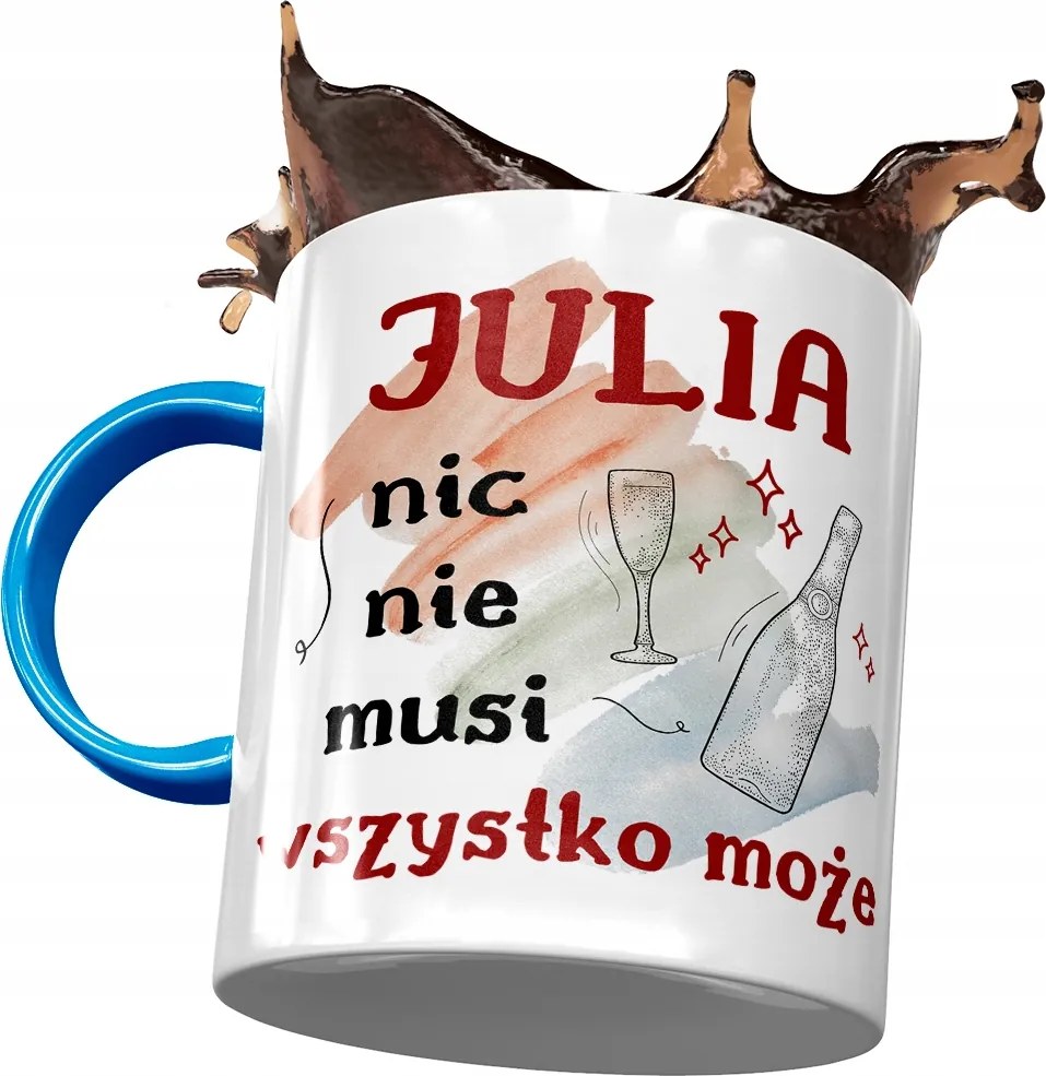 Kék bögre Júlia Barátnő Feleség Nyomtatott Fotóval