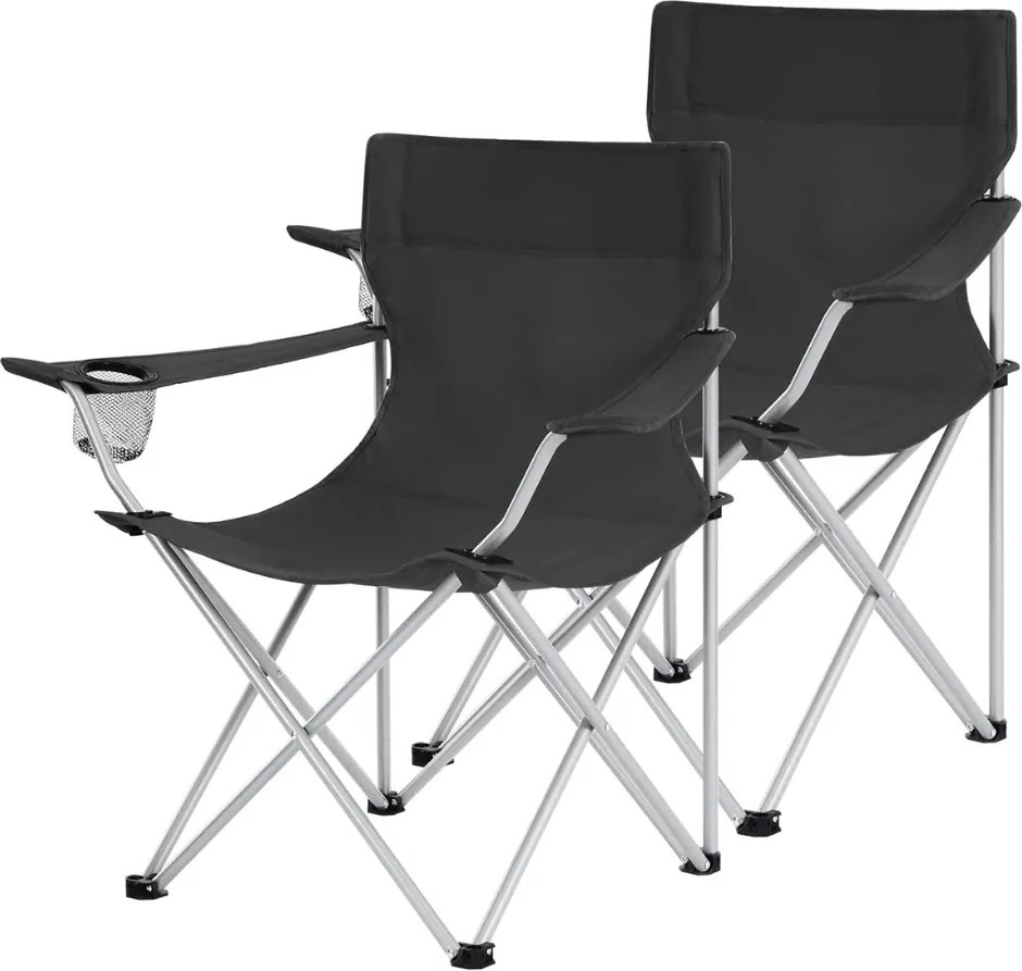 ROVER kempingszékek, 2 db-os szett, fekete SongmicsHome