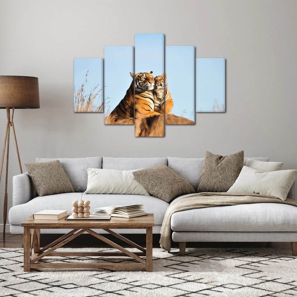 Kép - Tigris és a kölyke (150x105 cm)