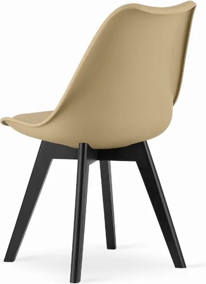 AKCIÓ Bézs BALI MARK szék fekete lábakkal II. osztályú