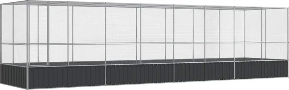 vidaXL ezüstszínű acél madárház bővítménnyel 832x207x212 cm