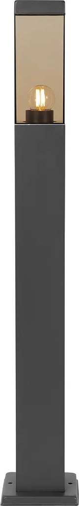 Okos kültéri oszlopos lámpa sötétszürke füstüveggel 80 cm WiFi P45-tel - Malios