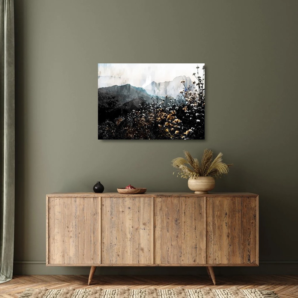 Üveg kép - Vadvirágok illusztrációja (70x50 cm)