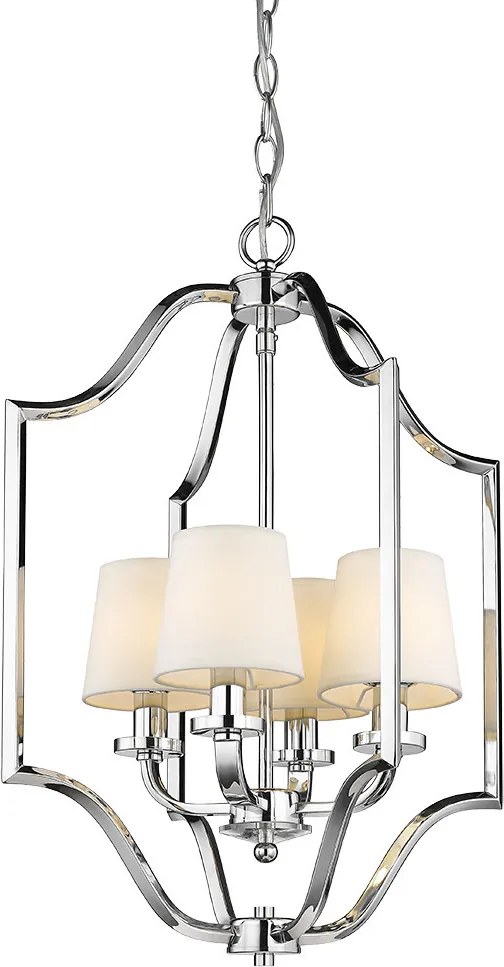COSMOLIGHT P04380CH-WH NEW YORK Ernyős Függesztett Lámpa Fehér, Króm E14 IP20