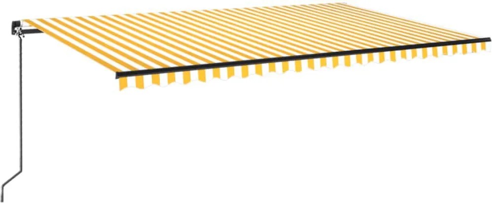 Sárga és fehér kézzel kihúzható napellenző 500 x 300 cm