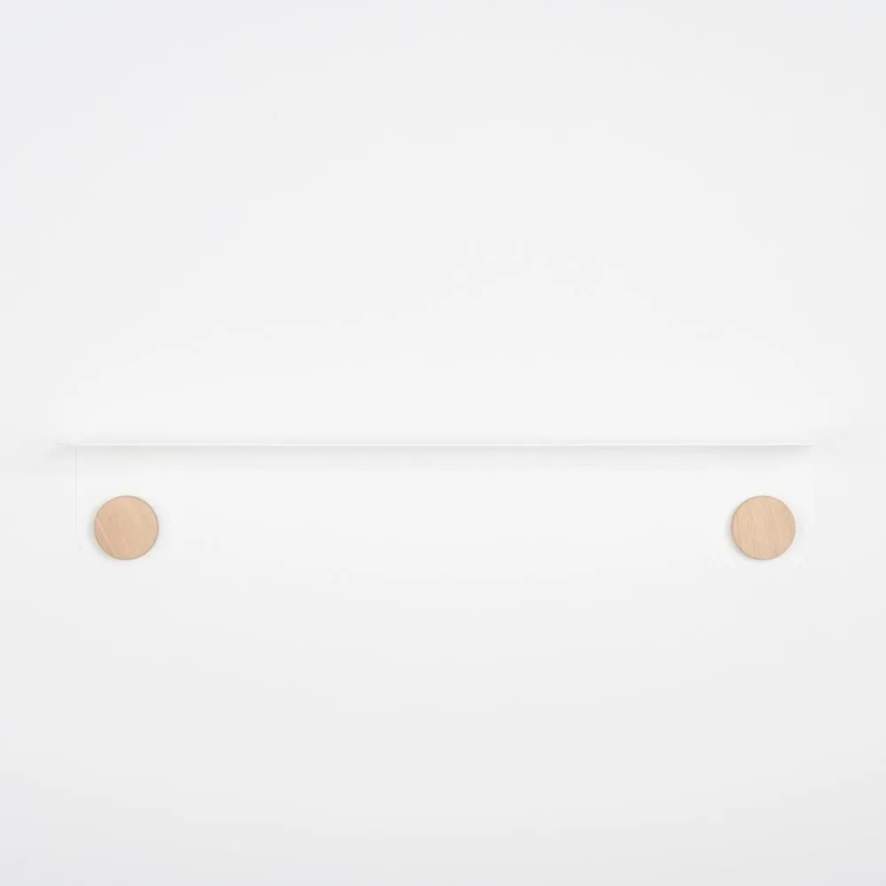 Hook fehér fali polc 2 akasztóval, hosszúság 70 cm - Gazzda