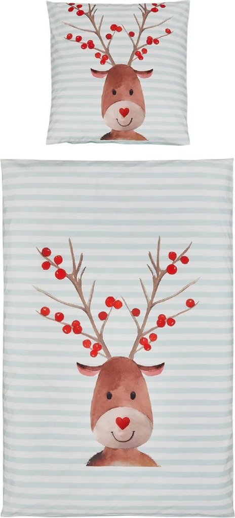 Gyermek ágynemű Renforcé pamutból FYNN FROST világoskék Ágyneműhuzat mérete: 80 x 80 cm | 135 x 200 cm