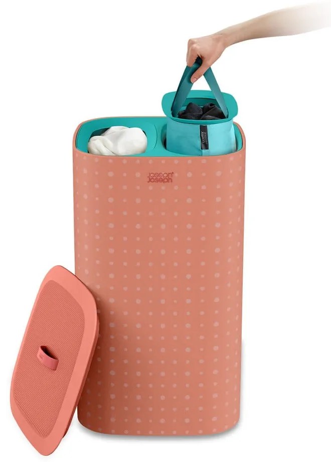 Rózsaszín textil szennyeskosár 60 l Tota Pop – Joseph Joseph