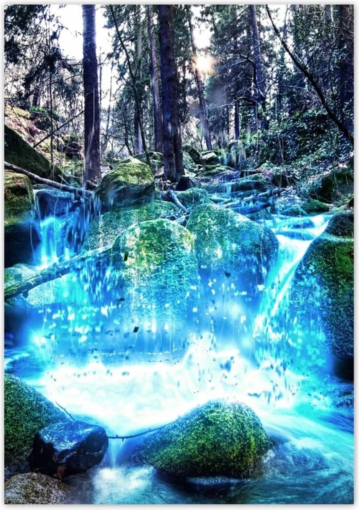 Poszterek 70x100 Vízesés a folyón Hegyek