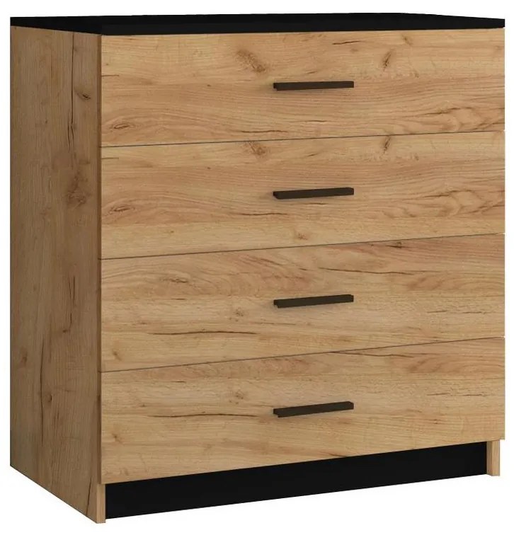 Timon komód, craft tölgy/fekete kivitelben