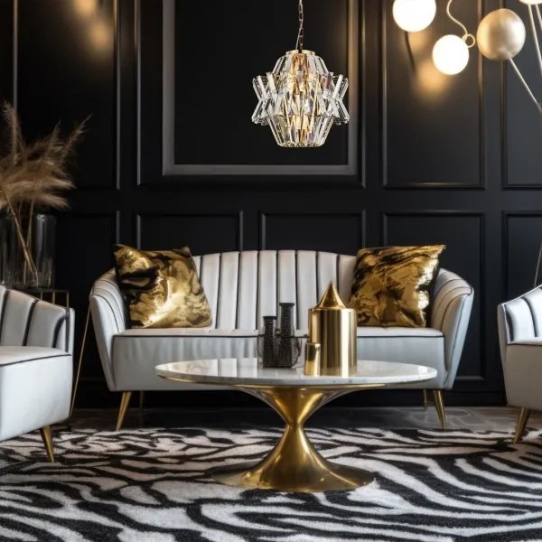 Kristály csillár láncon CROWN 4xE14/40W/230V arany