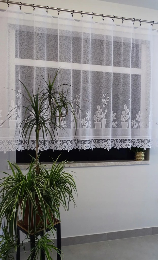 Mg Függöny 32417 jacquard Virágtartó 300x160cm kész, M szalaggal