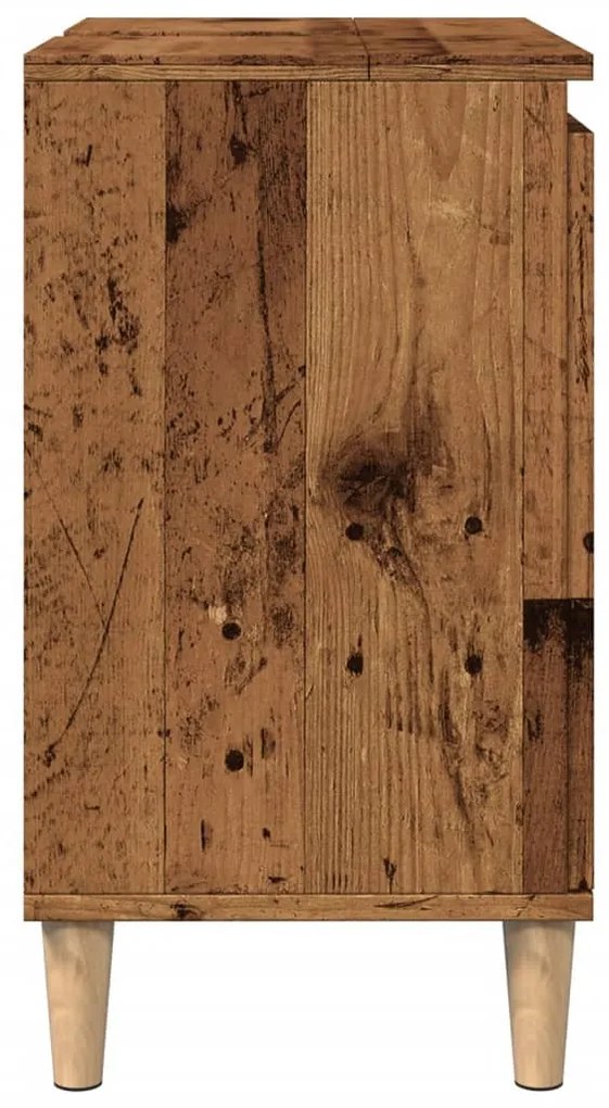 antik fa színű szerelt fa mosdószekrény 58x33x60 cm